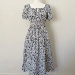 Uniqlo Blue Floral Midi Dress